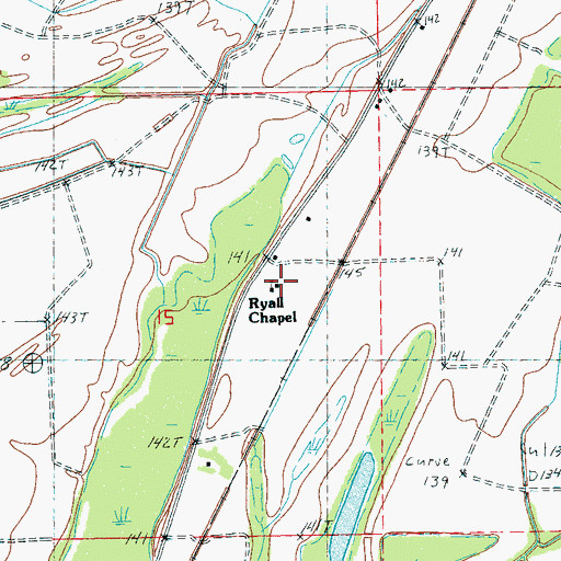 Topographic Map of Ryall Chapel, MS