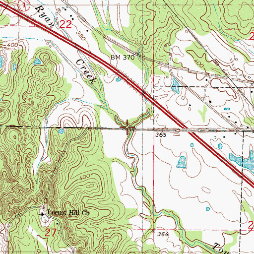 Topographic Map of Ryan Creek, MS