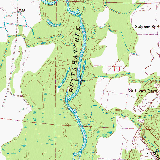 Topographic Map of Rye Creek, MS
