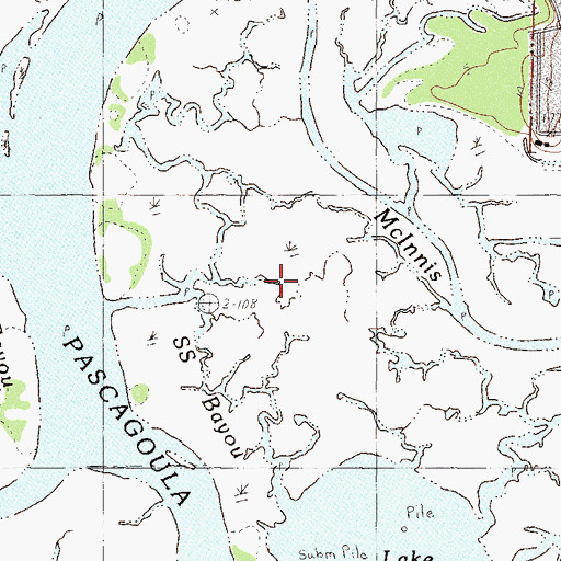 Topographic Map of SS Bayou, MS