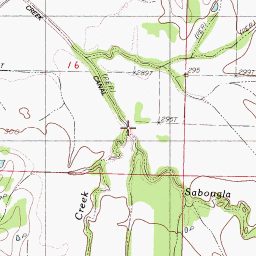Topographic Map of Sabougla Creek, MS