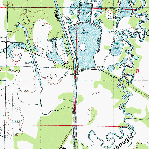 Topographic Map of Sabougla Creek Canal, MS