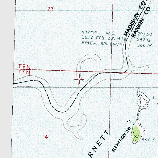 Topographic Map of Saddlebag Creek, MS