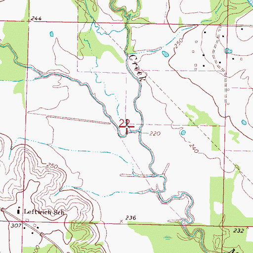 Topographic Map of Sadler Creek, MS