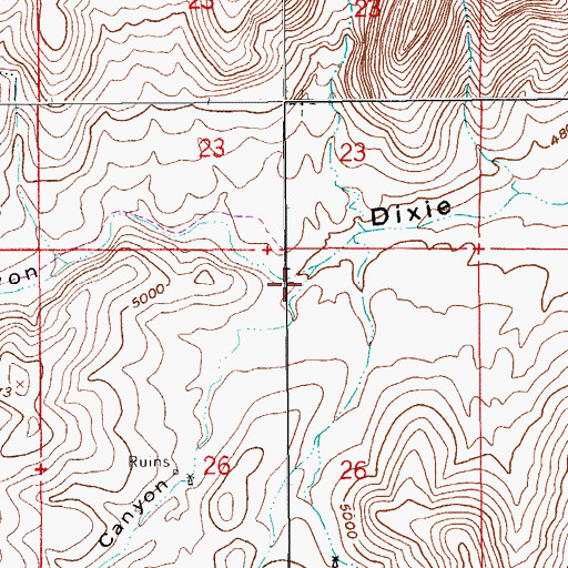 Topographic Map of Korp Canyon, AZ