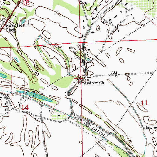 Topographic Map of Saint Andrew Church, MS