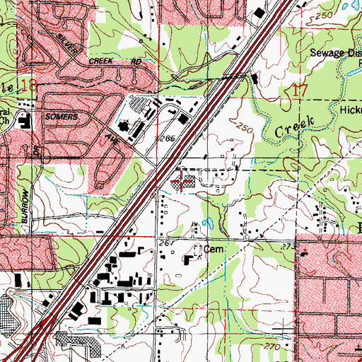 Topographic Map of Sycamore Plaza Shopping Center, AR