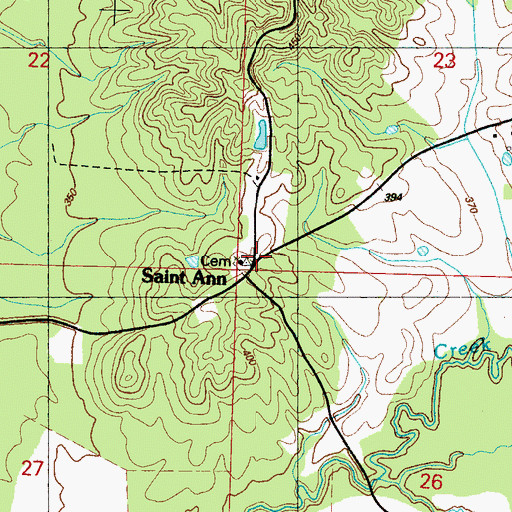 Topographic Map of Saint Ann, MS