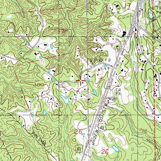 Topographic Map of Saint James Church, MS