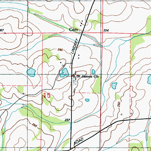 Topographic Map of Saint James Church, MS