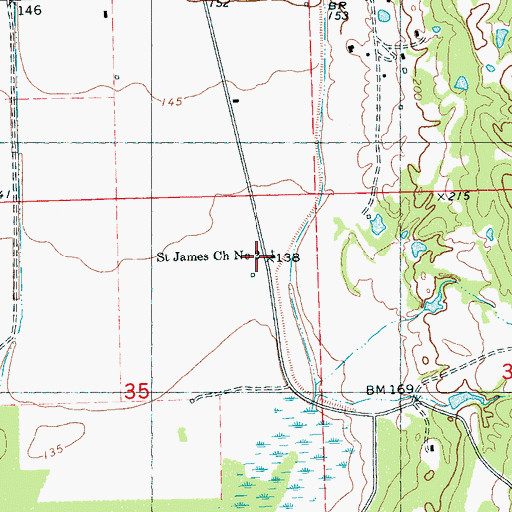 Topographic Map of Saint James Church Number 2, MS