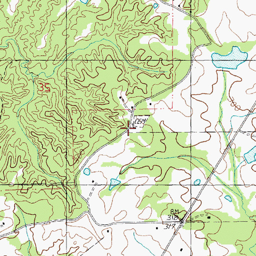Topographic Map of Saint John Church, MS