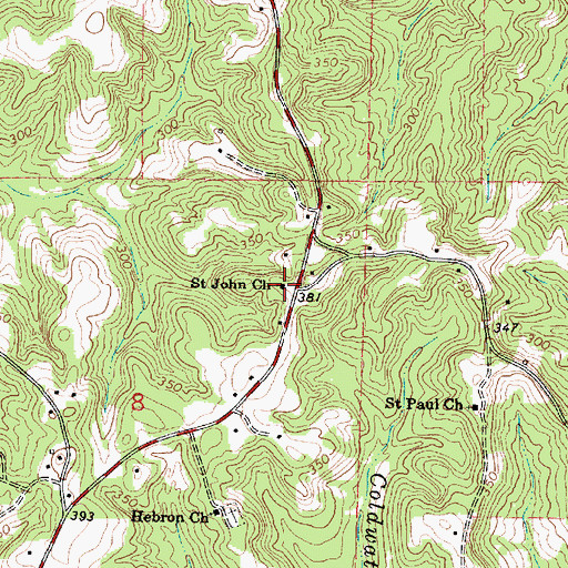 Topographic Map of Saint John Church, MS