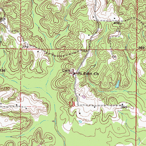 Topographic Map of Saint John Church, MS