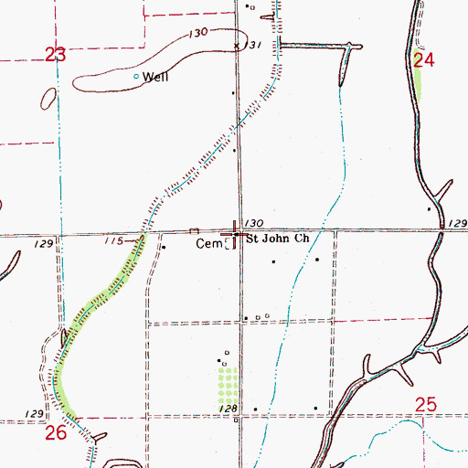Topographic Map of Saint John Church, MS
