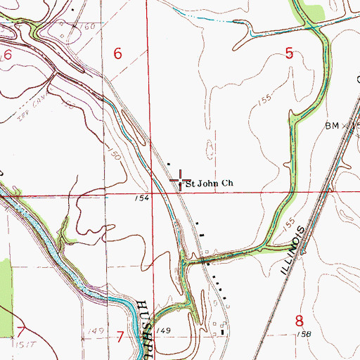 Topographic Map of Saint John Church, MS