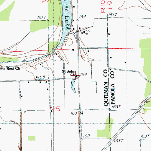 Topographic Map of Saint John Church, MS
