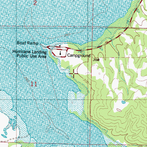 Topographic Map of Saint Johns Cemetery, MS