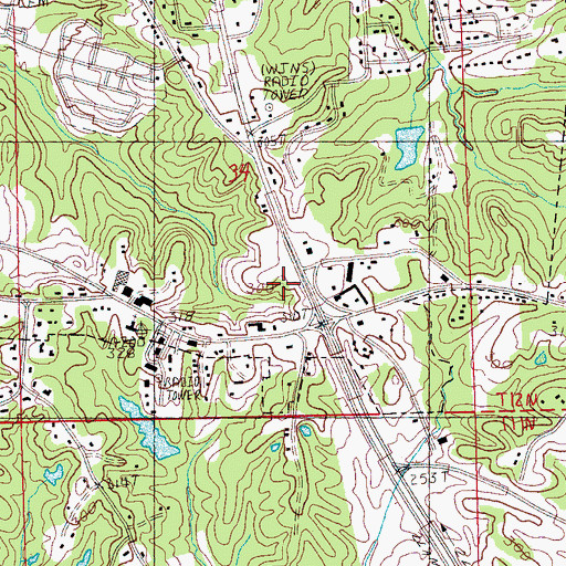 Topographic Map of Saint Johns Church, MS