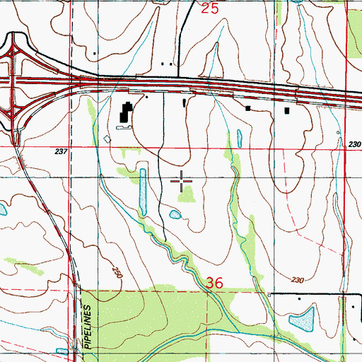 Topographic Map of Saint Johns Church, MS