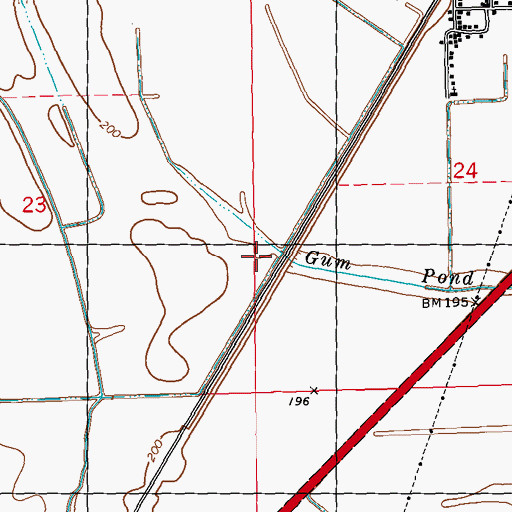 Topographic Map of Saint Johns Church, MS