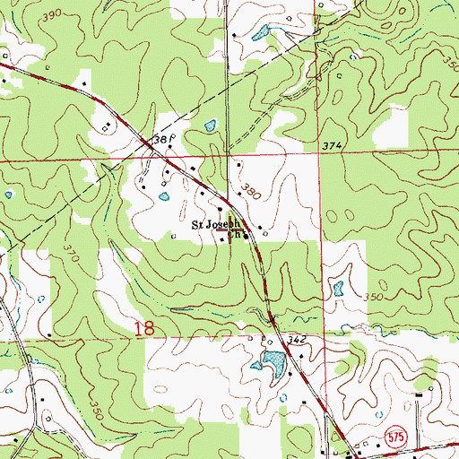 Topographic Map of Saint Joseph Church, MS