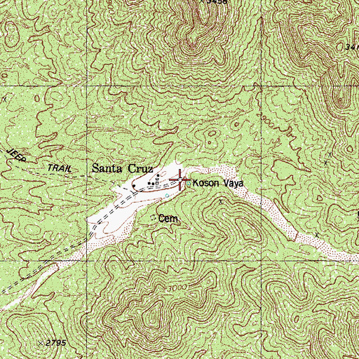 Topographic Map of Koson Vaya, AZ