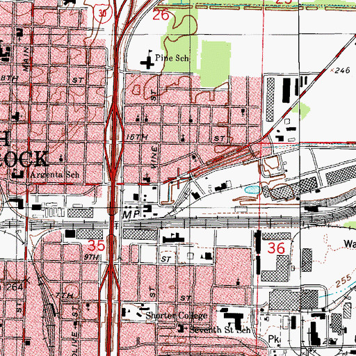 Topographic Map of True Deliverance Church, AR