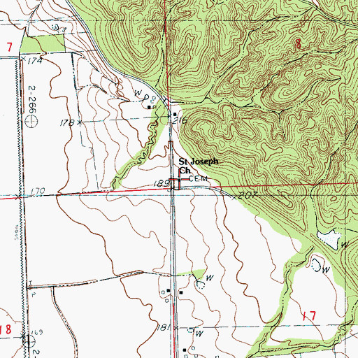 Topographic Map of Saint Joseph Church, MS