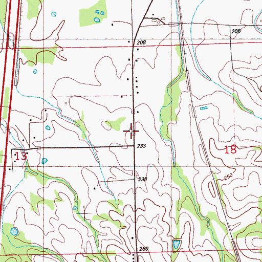 Topographic Map of Saint Josephs Church, MS