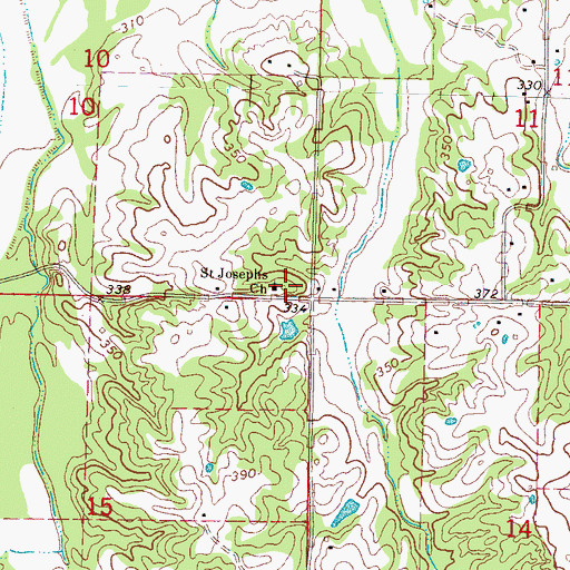 Topographic Map of Saint Josephs Church, MS