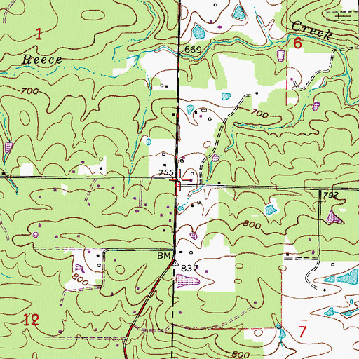 Topographic Map of Underwood Store (historical), AR