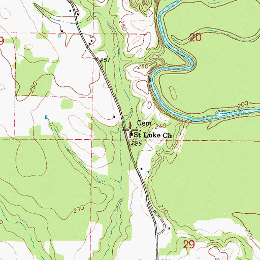 Topographic Map of Saint Luke Church, MS