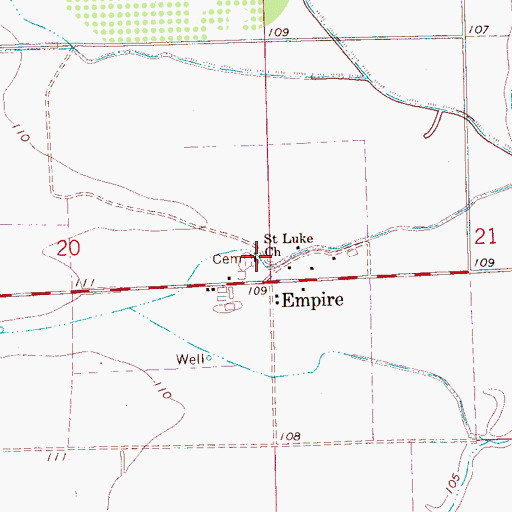 Topographic Map of Saint Luke Church, MS