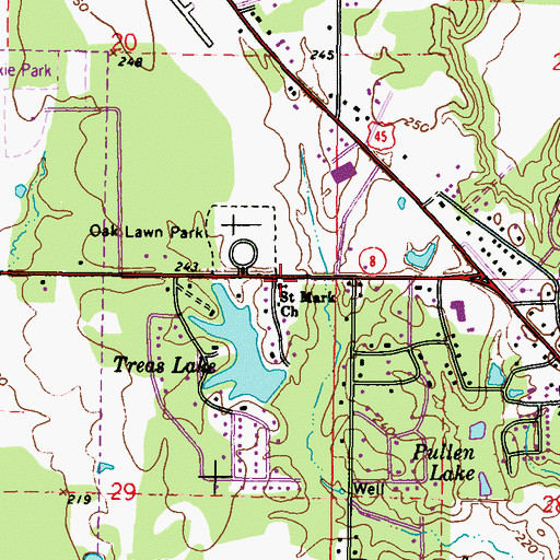 Topographic Map of Saint Mark United Methodist Church, MS
