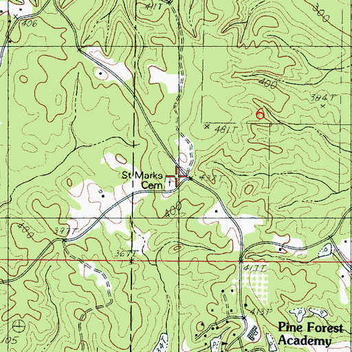 Topographic Map of Saint Marks Church, MS