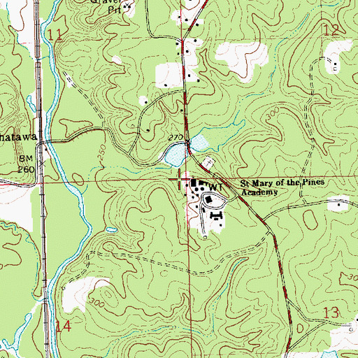Topographic Map of Saint Mary of the Pines Academy, MS