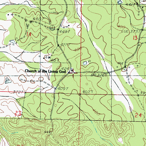 Topographic Map of Church of the Living God, MS