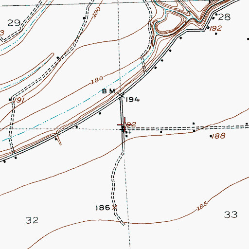 Topographic Map of Saint Mathews Church, MS
