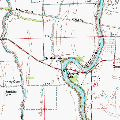 Topographic Map of Saint Matthew Church, MS