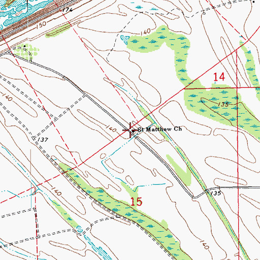 Topographic Map of Saint Matthew Church, MS