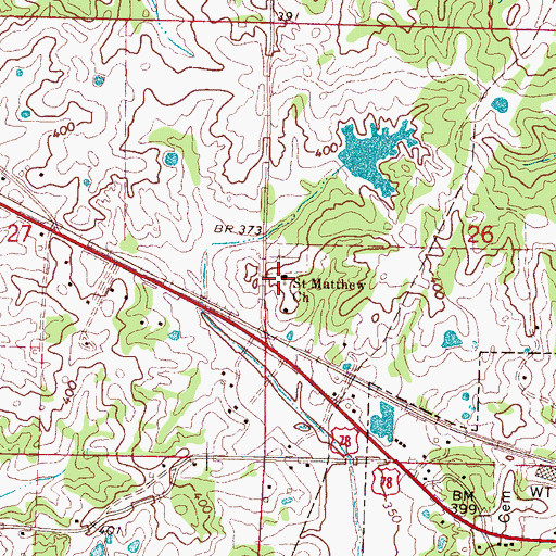 Topographic Map of Saint Matthew Church, MS
