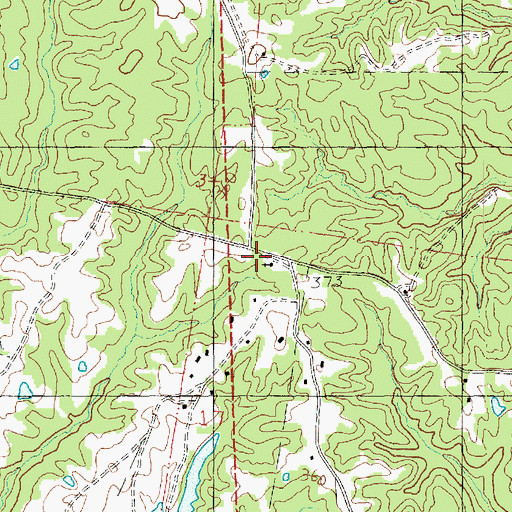 Topographic Map of Saint Matthews Church, MS