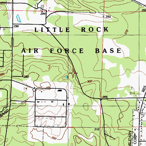 Topographic Map of Vaughn School (historical), AR