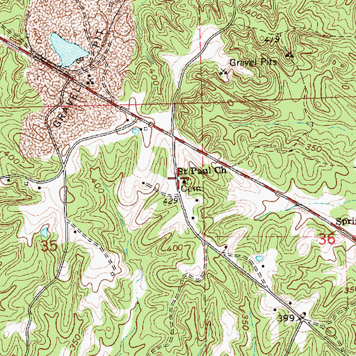 Topographic Map of Saint Paul Church, MS