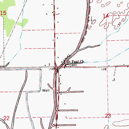 Topographic Map of Saint Paul Church, MS