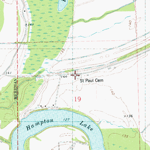 Topographic Map of Saint Paul School, MS