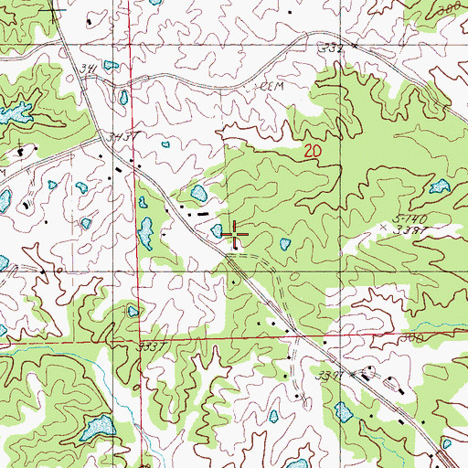 Topographic Map of Saint Pauls Church, MS