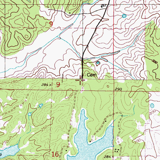 Topographic Map of Saint Pauls Church, MS
