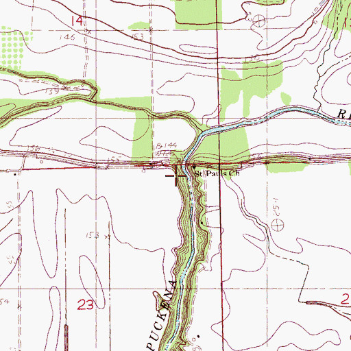 Topographic Map of Saint Pauls Church, MS